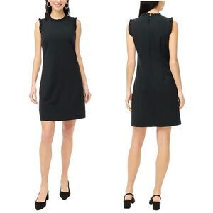 NWT J. Crew Ruffleneck Suiting Dress Black BZ954 Business Casual Dress Size 6